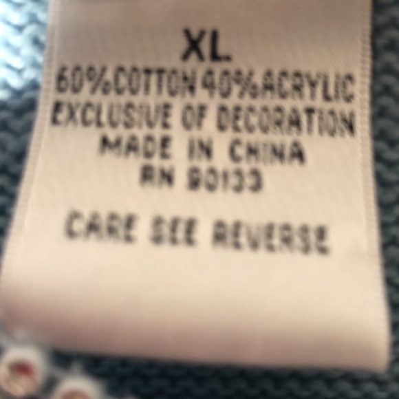 Women’s rare fall Quaker Factory baby blue long sleeve Sequin sweater - Picture 6 of 11